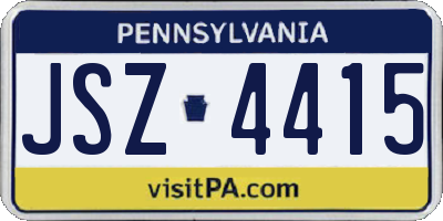 PA license plate JSZ4415