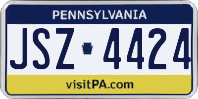 PA license plate JSZ4424
