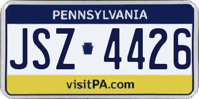 PA license plate JSZ4426