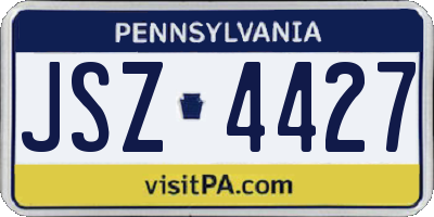 PA license plate JSZ4427