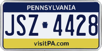 PA license plate JSZ4428
