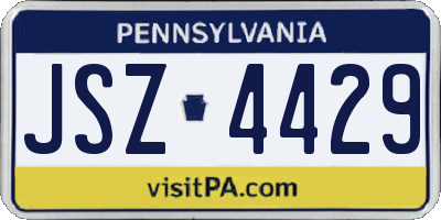 PA license plate JSZ4429