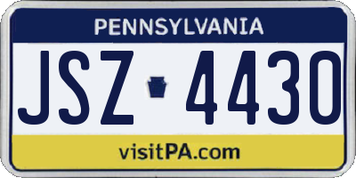 PA license plate JSZ4430
