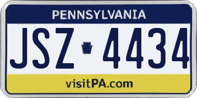 PA license plate JSZ4434