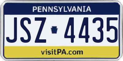 PA license plate JSZ4435
