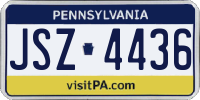 PA license plate JSZ4436