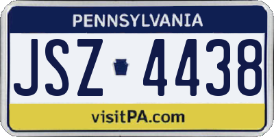 PA license plate JSZ4438