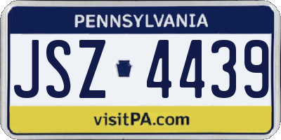 PA license plate JSZ4439