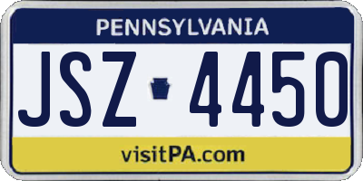 PA license plate JSZ4450