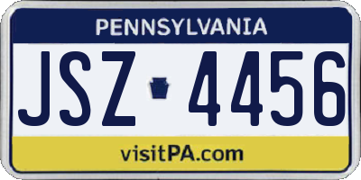PA license plate JSZ4456