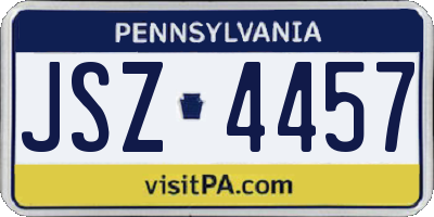 PA license plate JSZ4457