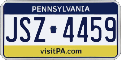 PA license plate JSZ4459