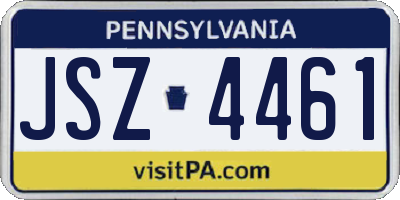 PA license plate JSZ4461