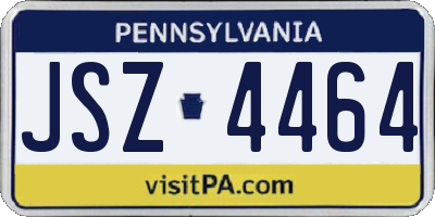PA license plate JSZ4464