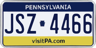 PA license plate JSZ4466