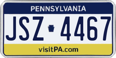PA license plate JSZ4467