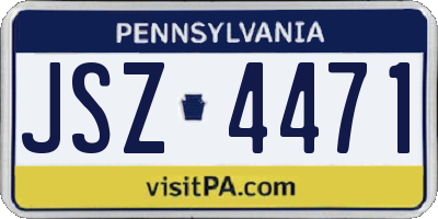 PA license plate JSZ4471