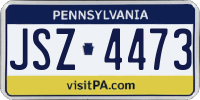 PA license plate JSZ4473