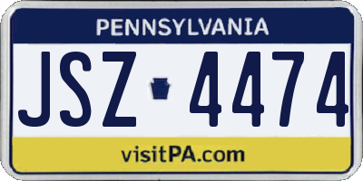 PA license plate JSZ4474