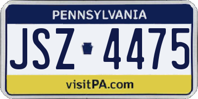 PA license plate JSZ4475