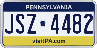 PA license plate JSZ4482