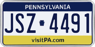 PA license plate JSZ4491