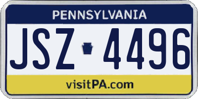 PA license plate JSZ4496
