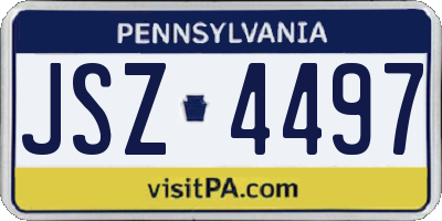 PA license plate JSZ4497