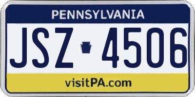 PA license plate JSZ4506