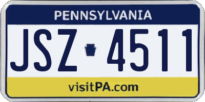 PA license plate JSZ4511