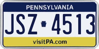 PA license plate JSZ4513