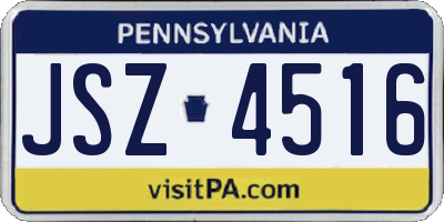 PA license plate JSZ4516