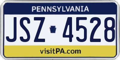 PA license plate JSZ4528