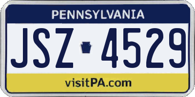PA license plate JSZ4529