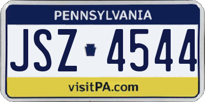 PA license plate JSZ4544