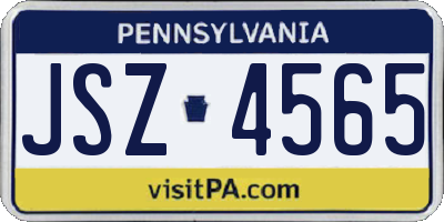 PA license plate JSZ4565
