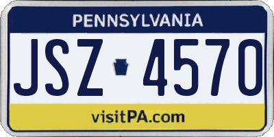 PA license plate JSZ4570