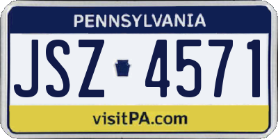 PA license plate JSZ4571