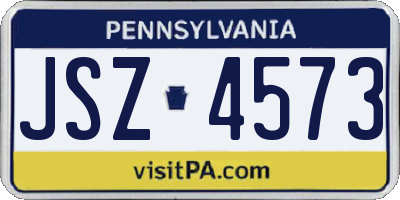 PA license plate JSZ4573