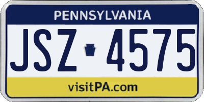 PA license plate JSZ4575