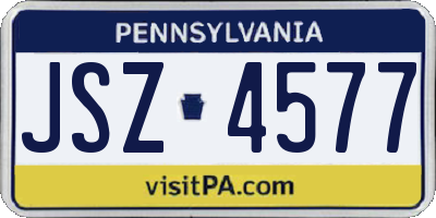 PA license plate JSZ4577
