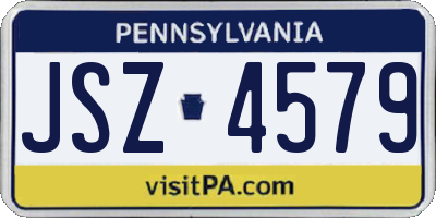 PA license plate JSZ4579