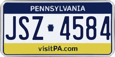 PA license plate JSZ4584