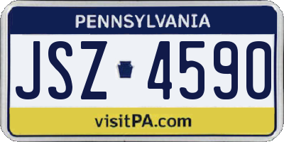 PA license plate JSZ4590