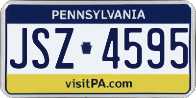PA license plate JSZ4595