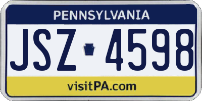 PA license plate JSZ4598