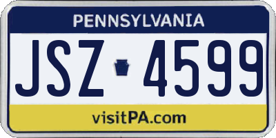 PA license plate JSZ4599