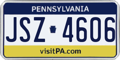 PA license plate JSZ4606