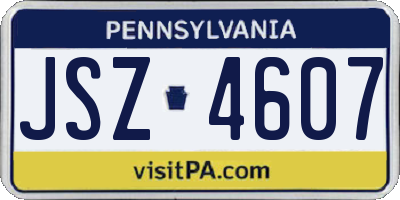 PA license plate JSZ4607