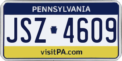 PA license plate JSZ4609